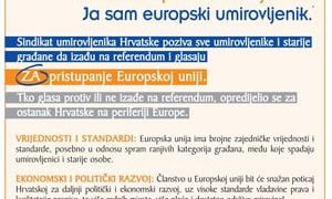 Zašto su članovi sindikata umirovljenika hrvatske glasovali za europsku uniju?