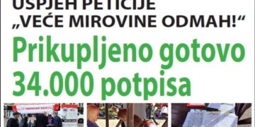 Uspjeh peticije “Veće mirovine odmah!”